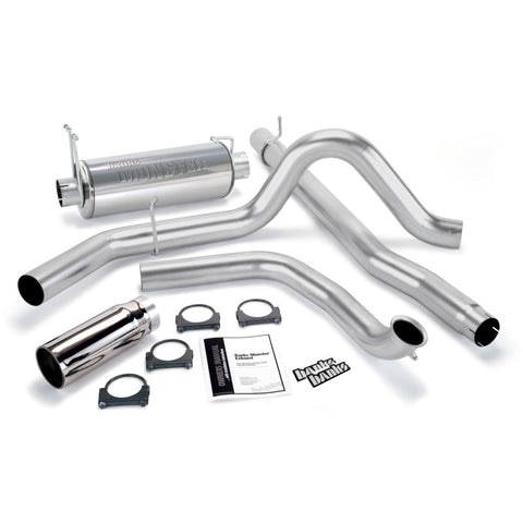 Banks Power 99 Ford 7.3L Truck Cat Monster Exhaust System - SS Single Exhaust w/ Chrome Tip - 48655