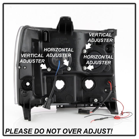 Spyder 07-13 GMC Sierra 1500-3500 Ver 2 Proj Headlights - DRL LED - All Blk PRO-YD-GS07V2-LBDRL-BKV2 - 5086037