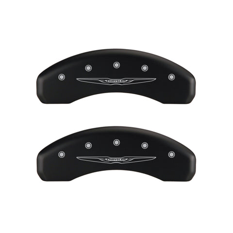 MGP 4 Caliper Covers Engraved Front & Rear Style 2/Chrysler Wing Red finish silver ch - 32009SCW2RD