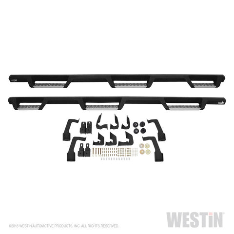 Westin 14-18 Chevrolet Silverado 1500 DC 6.5ft Bed HDX Stainless Drop W2W Nerf Step Bars - Tex. Blk - 56-5345952