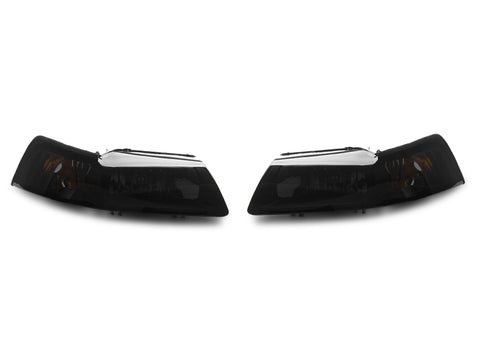 Raxiom 99-04 Ford Mustang Axial Series OE Style Headlights- Black Housing (Smoked Lens) - 49110