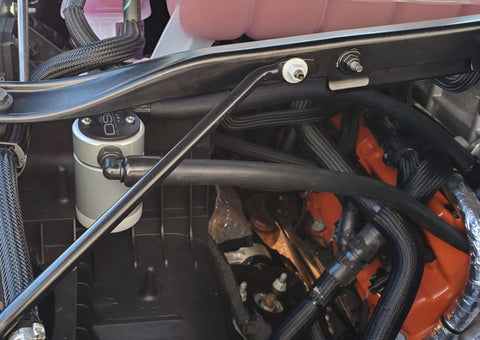 J&L 2021-2023 Ram TRX 6.2L Supercharged Passenger Side Oil Separator 3.0 - Clear Anodized - 3071P-C