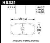 Hawk DTC-50 AP Racing/Wilwood Race Brake Pads - HB221V1.10