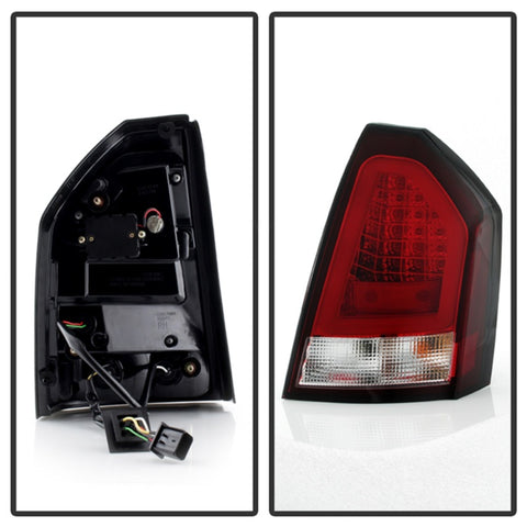 Spyder 05-07 Chrysler 3000C Verison 2 Light Bar LED Tail Lights - Red Clear (ALT-YD-C305V2-LED-RC) - 5083364