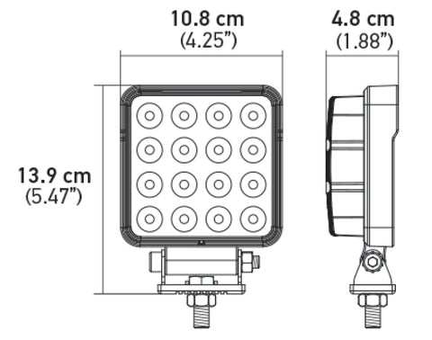 Hella ValueFit Work Light 4SQ 2.0 LED MV LR LT - 357106012