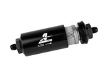 Aeromotive In-Line Filter - (AN-6 Male) 40 Micron Stainless Mesh Element Bright Dip Black Finish - 12348