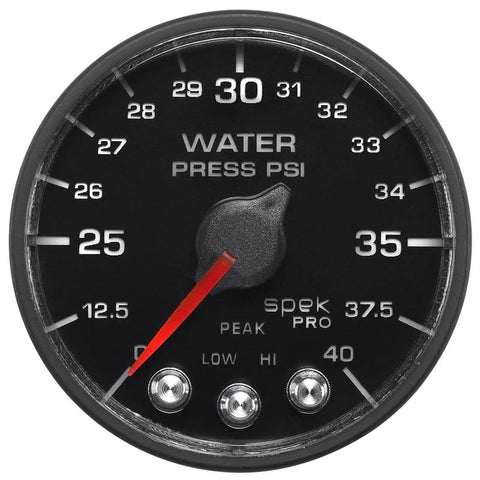 Autometer Spek-Pro - Nascar 2-1/16in Water Press 0- 40 psi Bfb - P551328-N1