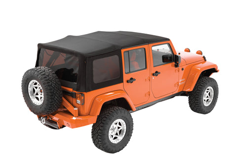 Bestop 07-09 Jeep Wrangler JK 4-Door A-Top (Blk Diamond Sailcloth Tinted Windows No Door Skins ) - 79339-35