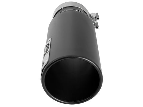 aFe SATURN 4S 4in SS Intercooled Exhaust Tip - Black 4in In x 5in Out x 12in L Bolt-On - 49T40501-B122