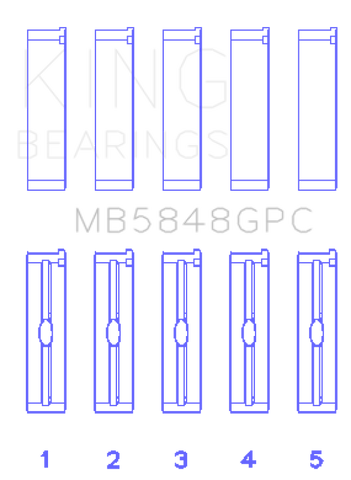 King Engine Bearings General Motors Duramax Diesel 0.040in O/S Coated Main Bearing Set - MB5848GPC