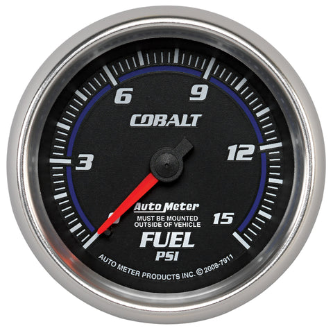 Autometer Cobalt 2-5/8in Mechanical Fuel Pressure Gauge 0-15 PSI - 7911