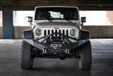 DV8 Offroad 07-18 Jeep Wrangler JK/JL FS-10 Full Length Steel Front Bumper w/ Skid Plate - FBSHTB-10