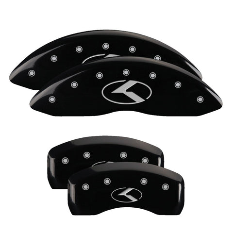 MGP 4 Caliper Covers Engraved Front & Rear Circle K/Kia Black finish silver ch - 21183SCRKBK