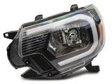 Raxiom 12-15 Toyota Tacoma Axial Series Headlights w/ LED Bar- Blk Housing (Clear Lens) - TT21847