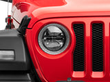 Raxiom 18-22 Jeep Wrangler JL/JT Axial 9-Inch LED Headlights w/RGB Halo- Black Housing (Clear Lens) - J142668