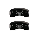 MGP 4 Caliper Covers Engraved Front & Rear Oval logo/Ford Black finish silver ch - 10242SFRDBK
