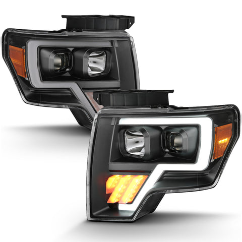 ANZO 2009-2014 Ford F-150 Projector Light Bar G4 H.L. Black Amber - 111445