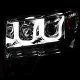 ANZO 2009-2014 Ford F-150 Projector Headlights w/ U-Bar Chrome Amber (HID TYPE) (WITHOUT HID KIT) - 111352