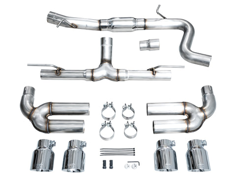 AWE Tuning 22-24 Audi 8Y S3 Track Edition Exhaust - Chrome Silver Tips - 3020-42897