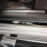 Putco 14-18 Chevy Silv LD - Double Cab w/ CHEVROLET Etching (8pcs) Black Platinum Door Sills - 95172BPGM-1