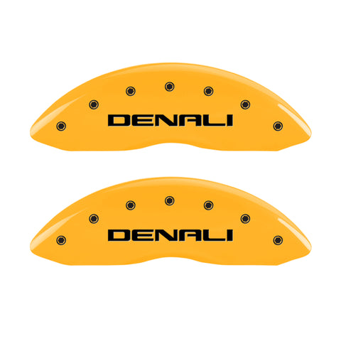 MGP 4 Caliper Covers Engraved Front & Rear Denali Yellow finish black ch - 34015SDNLYL