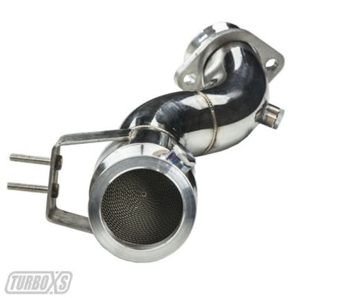 Turbo XS 2015+ Ford Mustang Ecoboost Downpipe w/ High Flow Catalytic Converter - M15-DPC