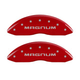 MGP 4 Caliper Covers Engraved Front & Rear Magnum Red finish silver ch - 12088SMGMRD