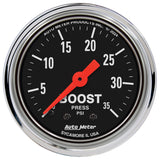 AutoMeter Gauge Boost 2-1/16in. 35 PSI Mechanical Traditional Chrome - 2404