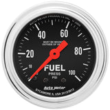 AutoMeter Gauge Fuel Pressure 2-1/16in. 100PSI Mechanical Traditional Chrome - 2412