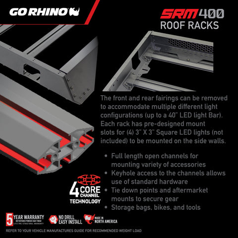 Go Rhino SRM 400 Roof Rack - 68in - 5934068T