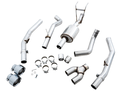 AWE Tuning 09-18 RAM 1500 5.7L (w/Cutouts) 0FG Dual Rear Exit Cat-Back Exhaust - Chrome Silver Tips - 3015-32002