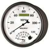 AutoMeter Gauge Tach/Speedo 5in. 120MPH & 8K RPM Elec. Program Old Tyme White II - 1290