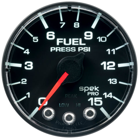 Autometer Spek-Pro - Nascar 2-1/16in Fuel Press 0-15 psi Bfb Ecu - P515328