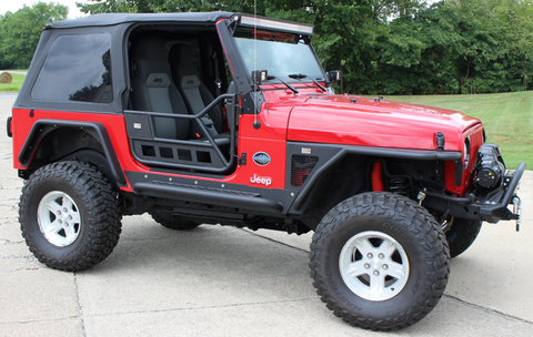 Fishbone Offroad 97-06 Jeep Wrangler TJ Front Tube Doors - Black Textured Powdercoat Steel - FB24077