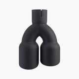 Mishimoto Dual Offset Tips 2.5in Inlet 3in Outlet Slash Cut - Black - MMEXH-TIP-FSTBK