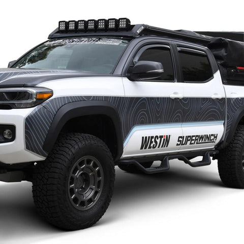 Westin 2016-2018 Toyota Tacoma Double Cab 4dr In-Channel Wind Deflector 4pc - Smoke - 72-88433
