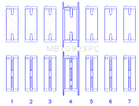 King Nissan RB26DETT 24V (Size STD) Coated Performance Main Bearing Set - MB7092XPC