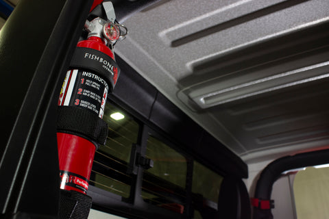 Fishbone Offroad Padded Roll Bar Black Fire Extinguisher Holder - FB55154