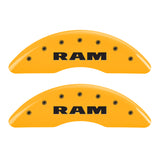 MGP 4 Caliper Covers Engraved Front RAM Engraved Rear RAMHEAD Yellow finish black ch - 55002SRMHYL
