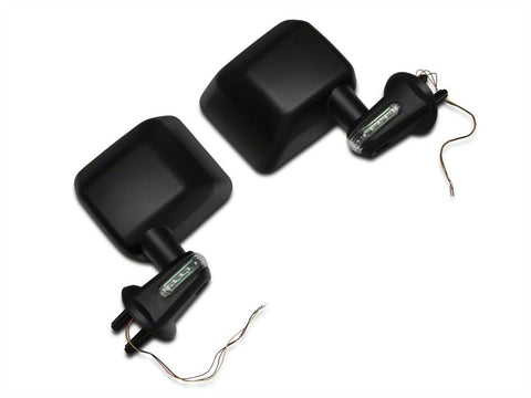 Raxiom 07-18 Jeep Wrangler JK Side Mirrors w/ LED Signal Indicators- Blk - J106890
