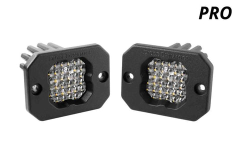 Diode Dynamics Stage Series C1 LED Pod Pro - White Flood Flush BBL (Pair) - DD6477P