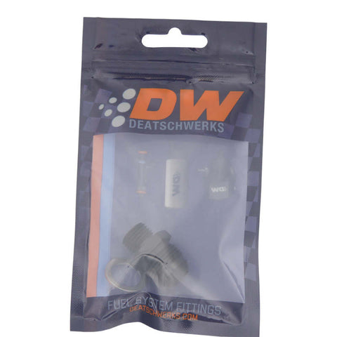 DeatschWerks 8AN Male Flare to M14 X 1.5 Male Metric Adapter (Incl Washer) - Anodized Matte Black - 6-02-0618-B