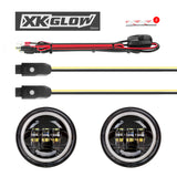 XK Glow 4.5In Chrome RGB LED Harley Running Light XKchrome Bluetooth App Controlled Kit - XK042011-W