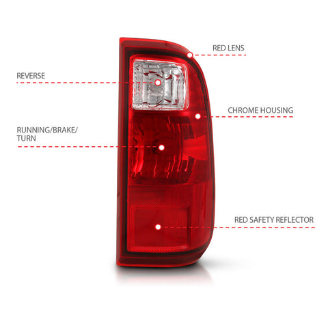 ANZO 2008-2016 Ford F-250 Taillight Red/Clear Lens (OE Replacement) - 311305