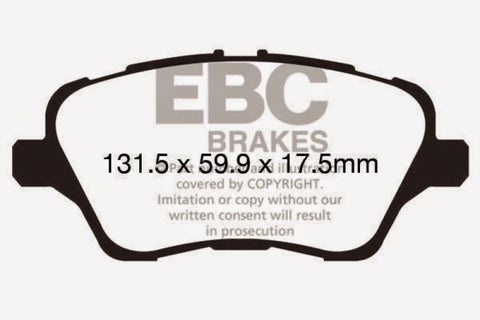 EBC 13+ Ford Fiesta 1.6 Turbo ST Yellowstuff Front Brake Pads - DP42149R