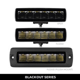 Go Rhino Xplor Blackout Series Sixline LED Flood Light Kit (Flush Mount) - Blk (Pair) - 750300621FBF