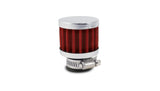 Vibrant Crankcase Breather Filter w/Chrome Cap 2 1/8in 55mm Cone ODx2 5/8in 68mm Tallx1/2in 12mm ID - 2167
