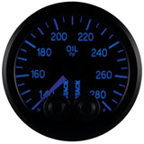 Autometer Stack Instruments 52mm 140-280 Deg F 1/8in NPTF Male Pro Control Oil Temp Gauge - Black - ST3510