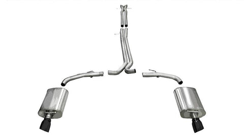 Corsa 2010-2019 Ford Taurus SHO 3.5L V6 Turbo Sport Cat-Back Exhaust w/ Dual 4in Black Tips - 14315BLK