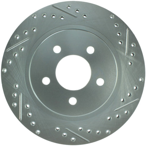 StopTech Select Sport 05-10 Ford Mustang GT Slotted and Drilled Rear Left Rotor - 227.61087L